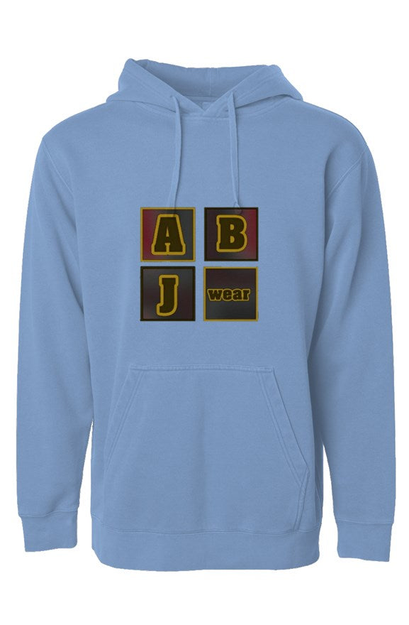 ABJ Unisex Brown Block (Slate Blue) ( Light Blue) (Yellow) Pigment Dyed Hoodie