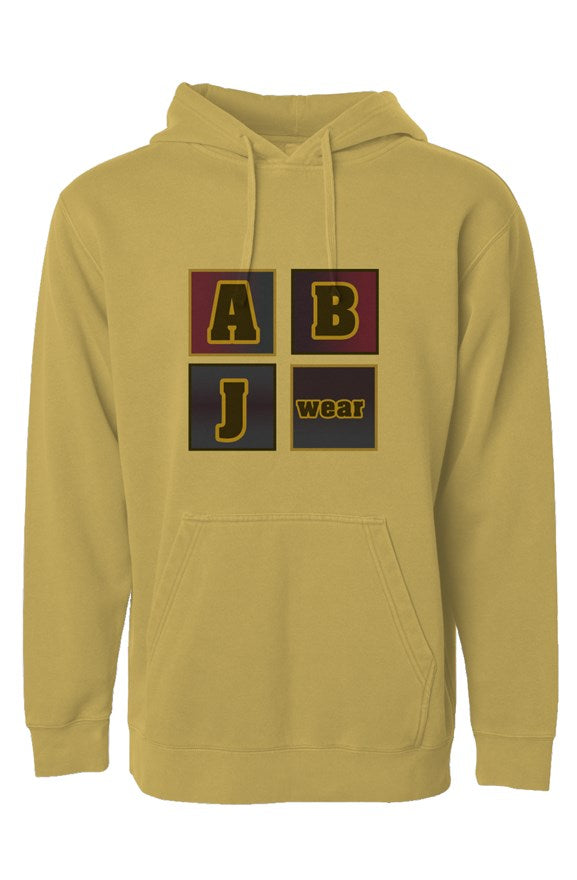 ABJ Unisex Brown Block (Slate Blue) ( Light Blue) (Yellow) Pigment Dyed Hoodie