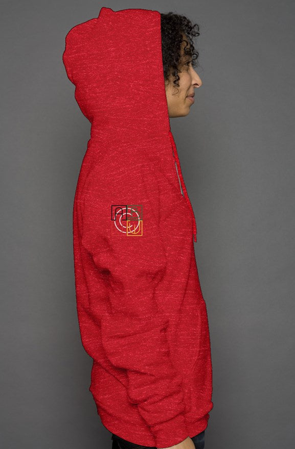 ABJ Cube (Heather Red 2) unisex heather zip hoody