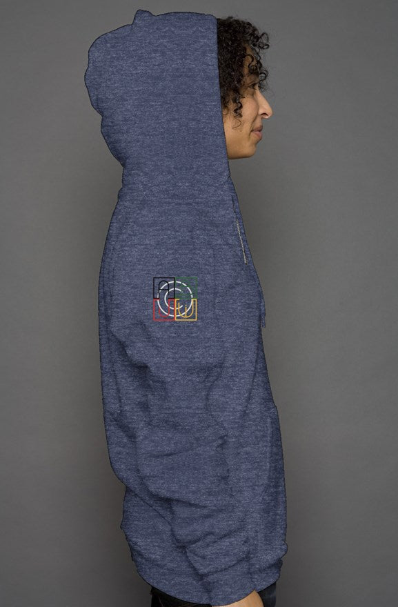 ABJ Cube ( Heather Navy) unisex heather zip hoody