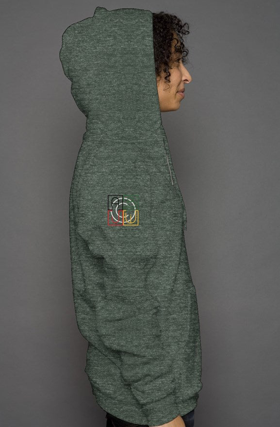 ABJ Cube (Heather Forest) unisex heather zip hoody