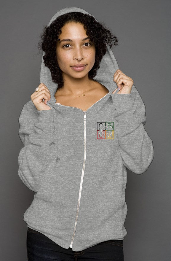 ABJ Cube (Deep Heather) unisex heather zip hoody