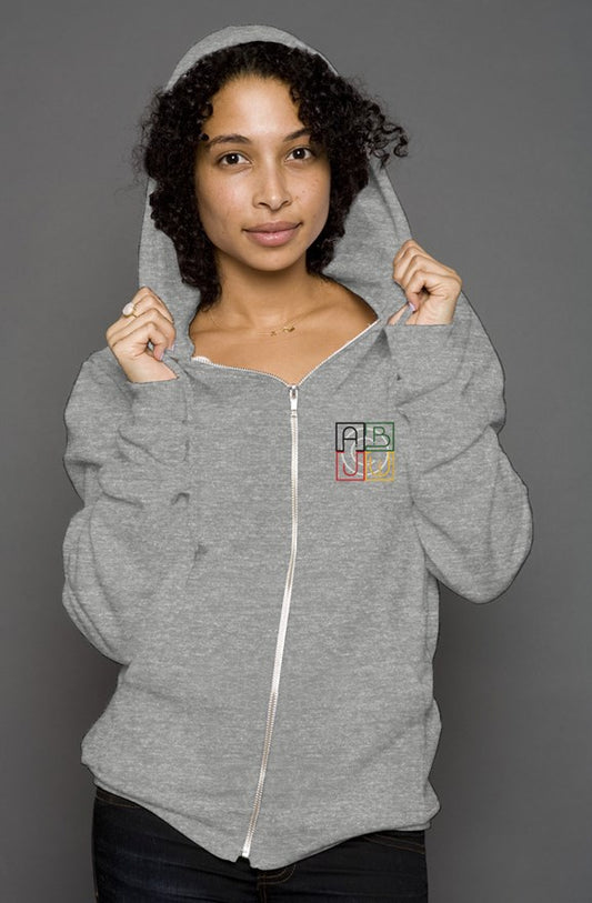 ABJ Cube (Deep Heather) unisex heather zip hoody
