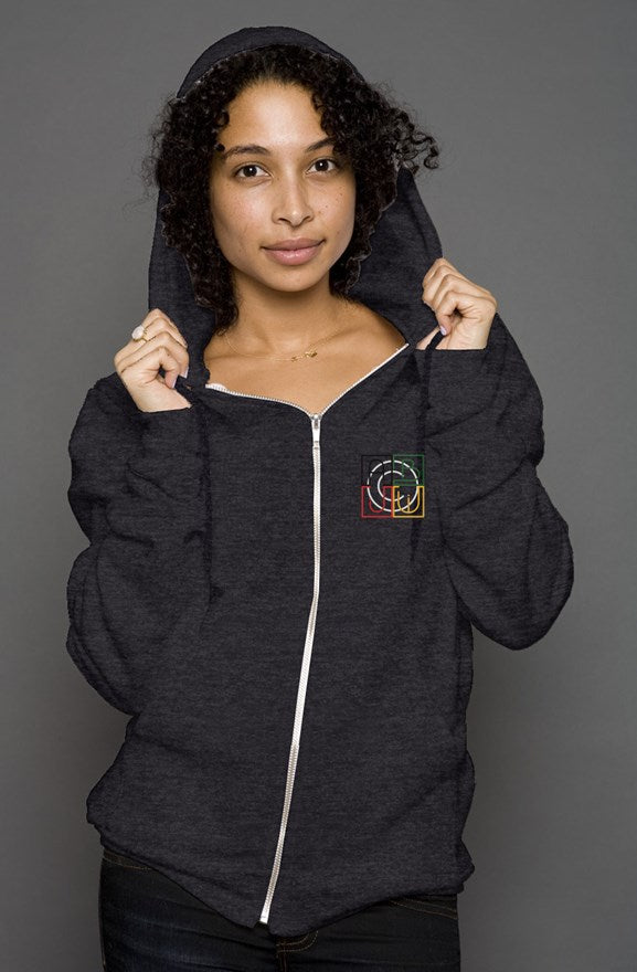 ABJ Cube (Dark Heather Grey)unisex heather zip hoo