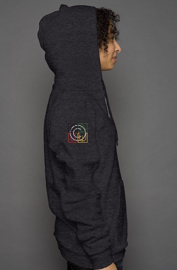 ABJ Cube (Dark Heather Grey)unisex heather zip hoo