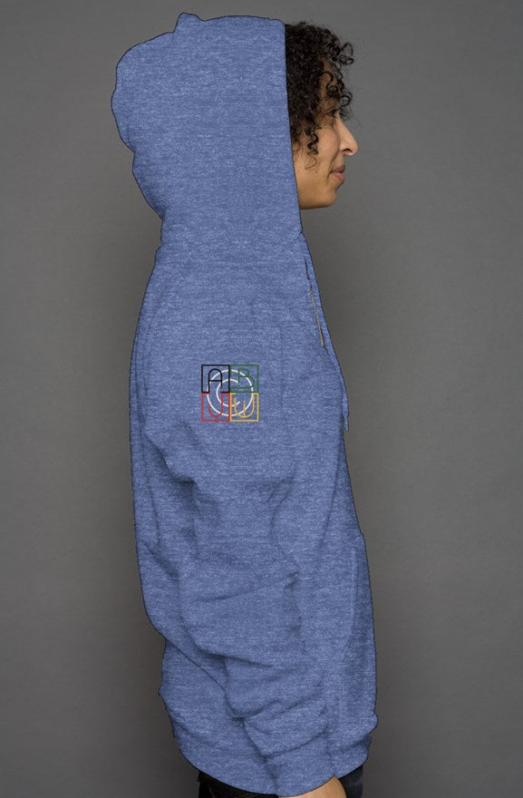 ABJ Cube (Heather True Royal) unisex heather zip h