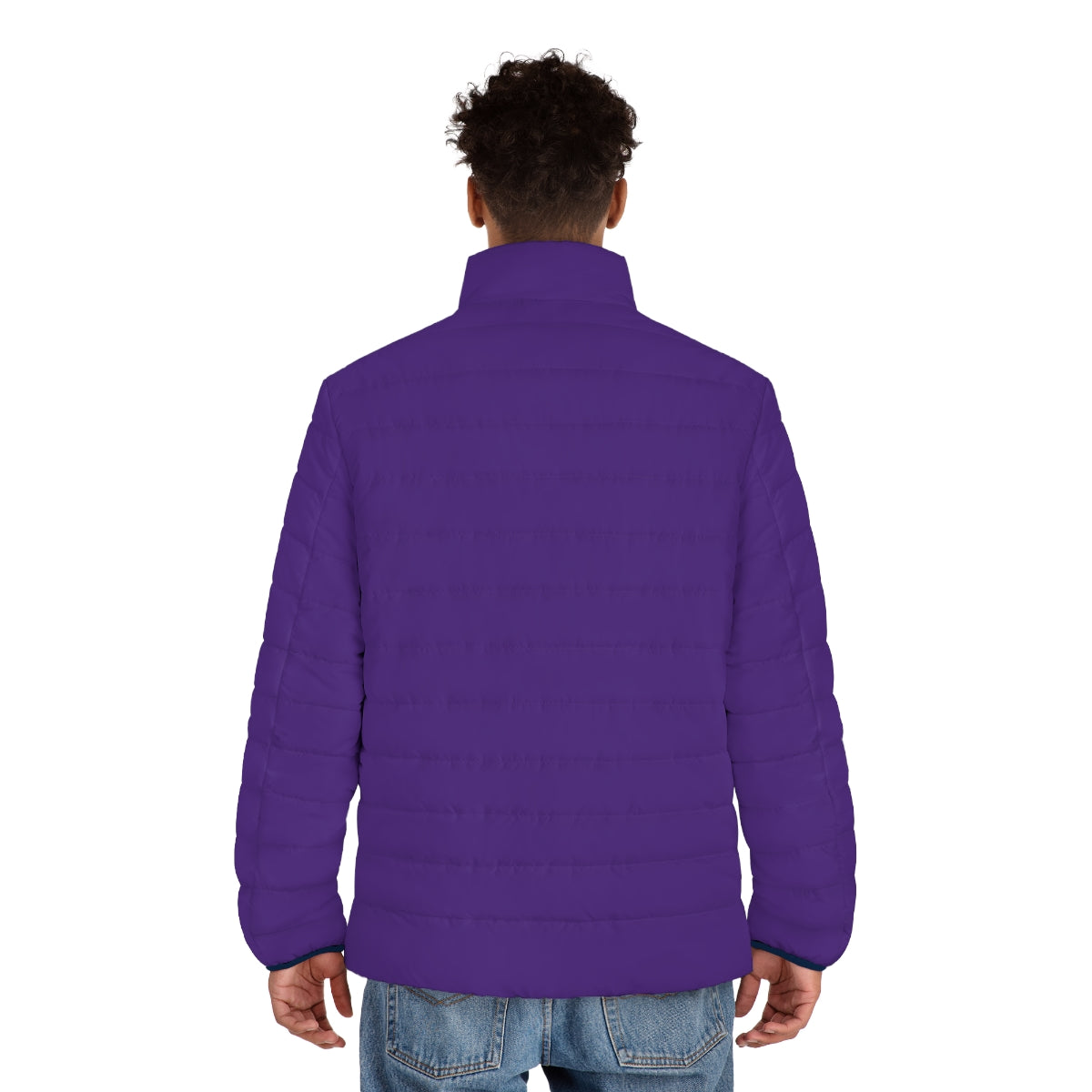ABJ Cube Men's (Purple) Puffer Jacket (AOP)