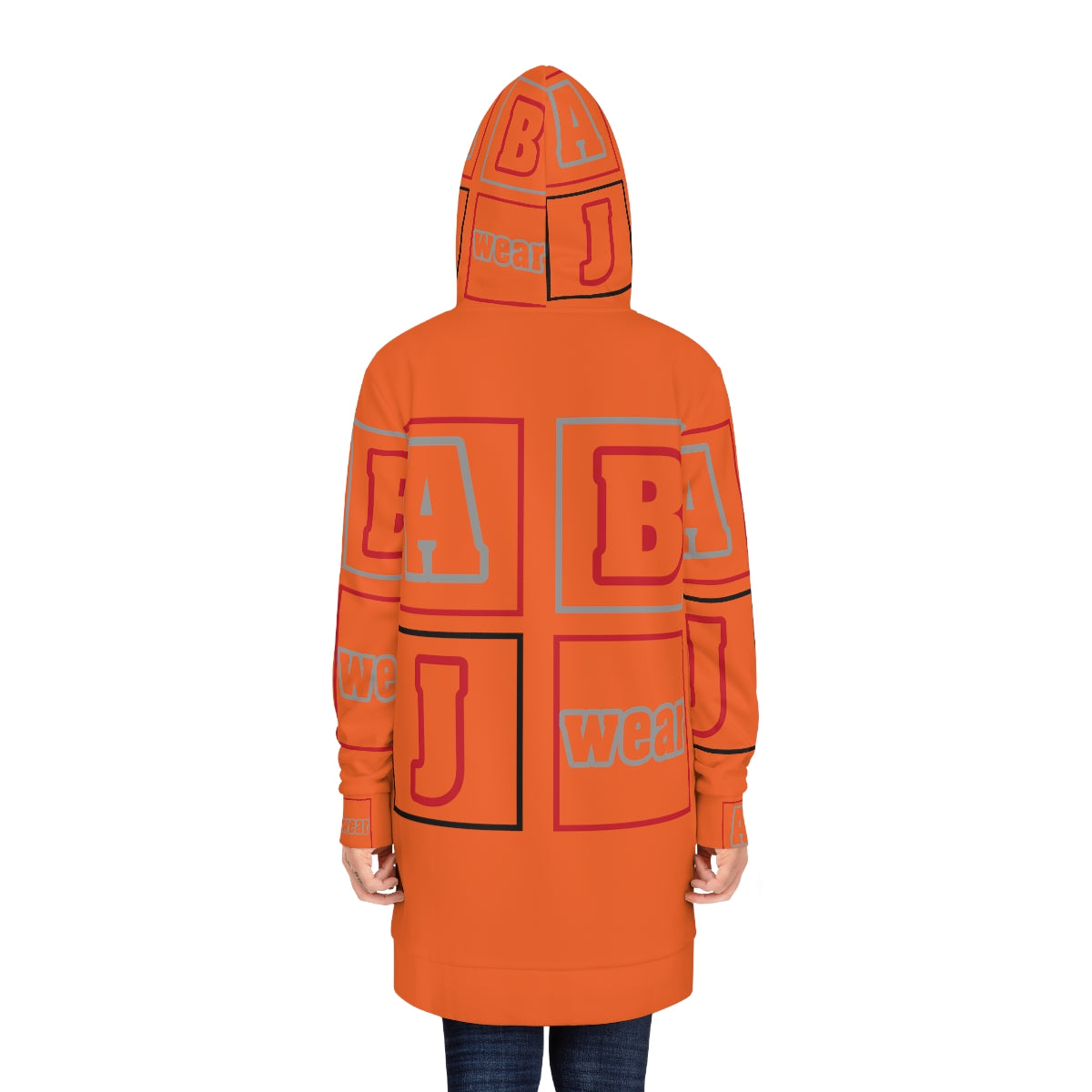 ABJ Block Women's Orange Hoodie Dress (AOP)